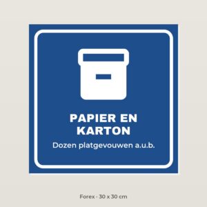 Bordje Papier en karton - Forex 30 x 30 cm
