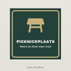 Bordje Picknickplaats - Forex 30 x 30 cm