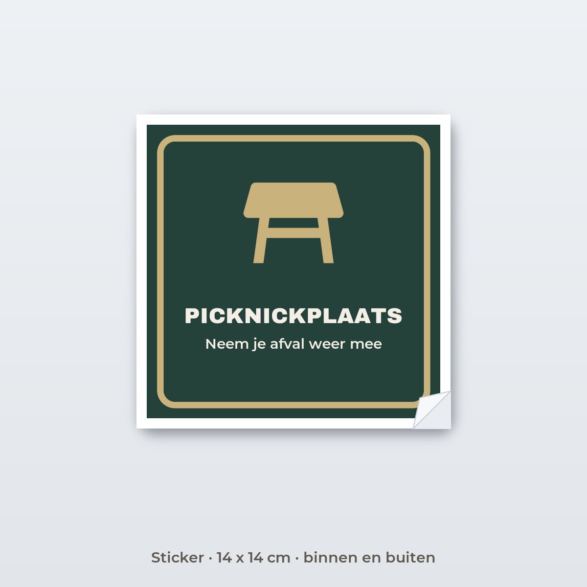 Bordje Picknickplaats - Sticker 14 x 14 cm