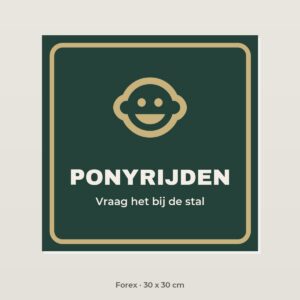 Bordje Ponyrijden - Forex 30 x 30 cm