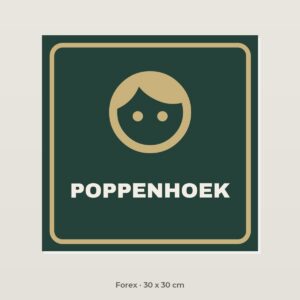 Deurbordje Poppenhoek - Forex 30 x 30 cm