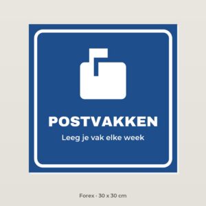 Bordje Postvakken - Forex 30 x 30 cm