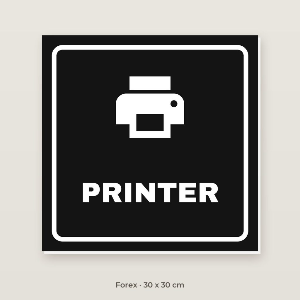 Deurbordje Printer - Forex 30 x 30 cm