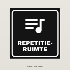 Deurbordje Repetitieruimte - Forex 30 x 30 cm