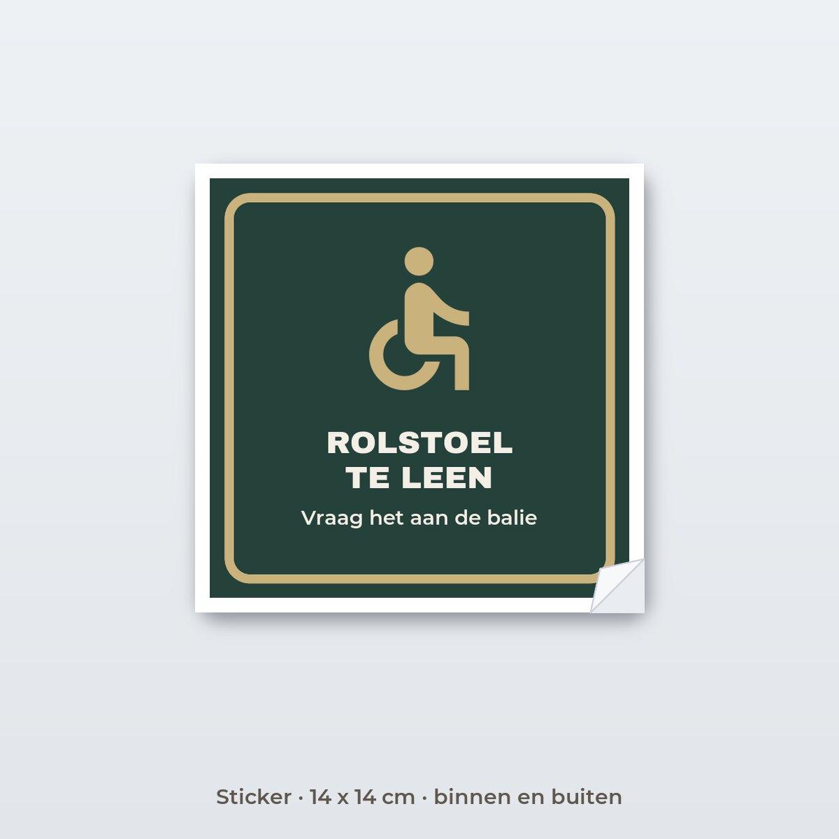 Bordje Rolstoel te leen - Sticker 14 x 14 cm