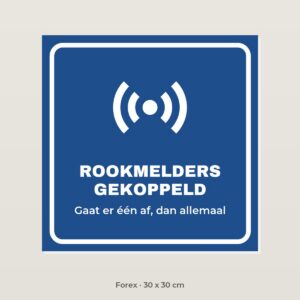 Bordje Rookmelders gekoppeld - Forex 30 x 30 cm