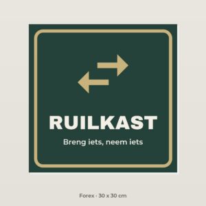 Bordje Ruilkast - Forex 30 x 30 cm