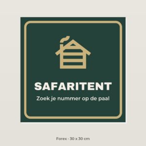 Bordje Safaritent - Forex 30 x 30 cm