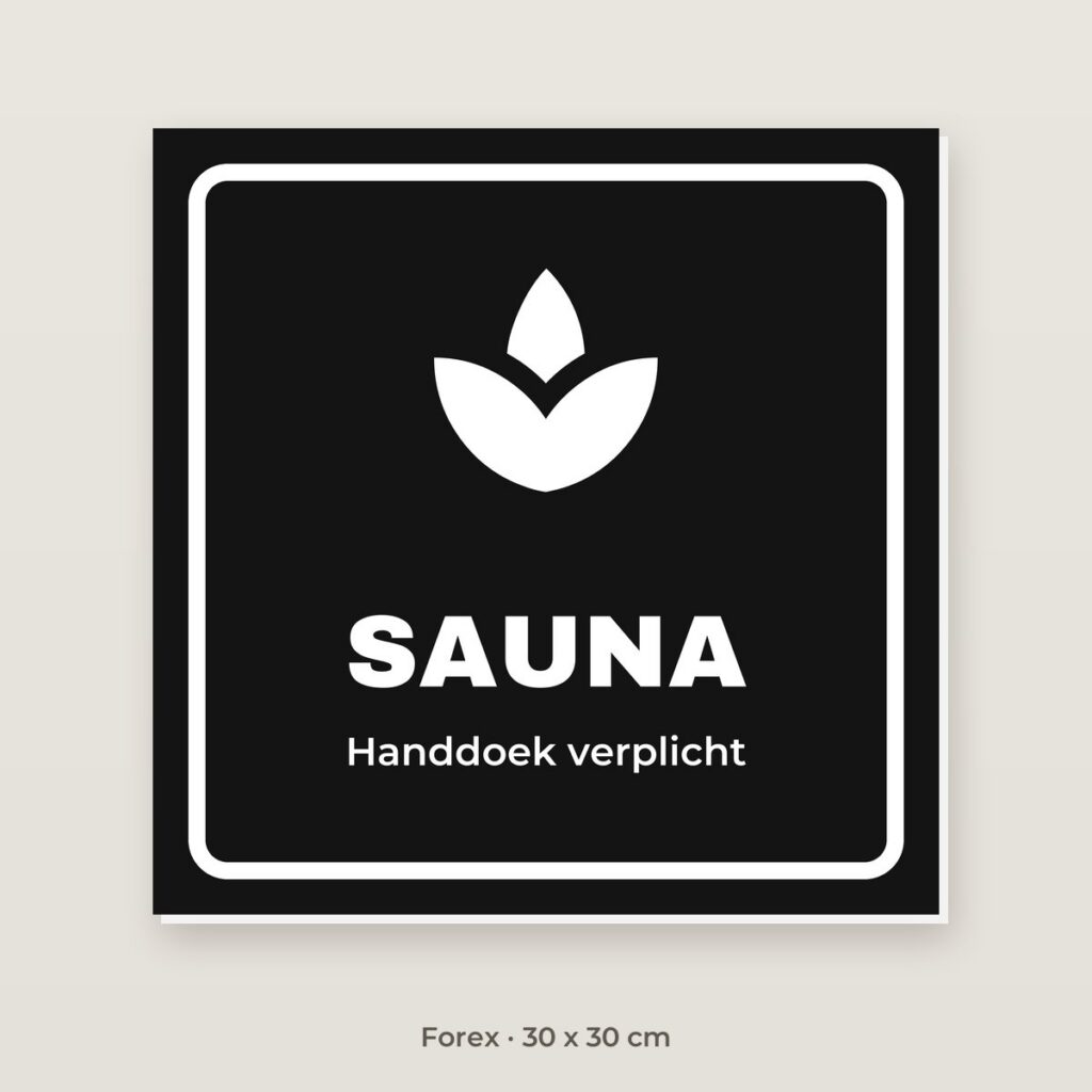 Deurbordje Sauna - Forex 30 x 30 cm