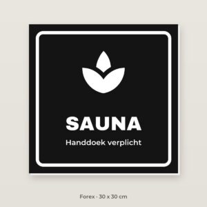 Deurbordje Sauna - Forex 30 x 30 cm