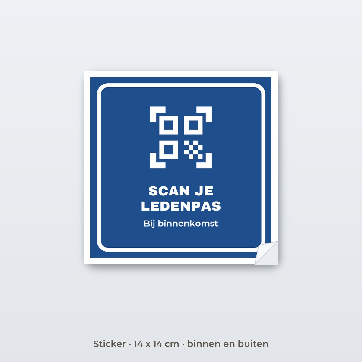Bordje Scan je ledenpas - Sticker 14 x 14 cm
