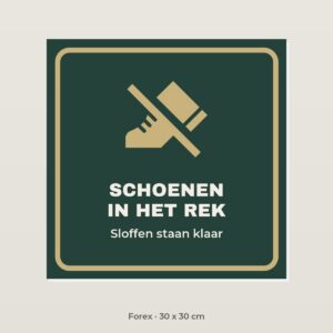 Bordje Schoenen in het rek - Forex 30 x 30 cm