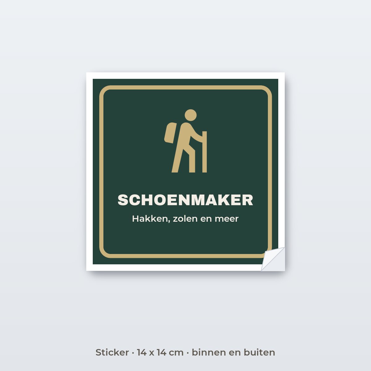 Bordje Schoenmaker - Sticker 14 x 14 cm