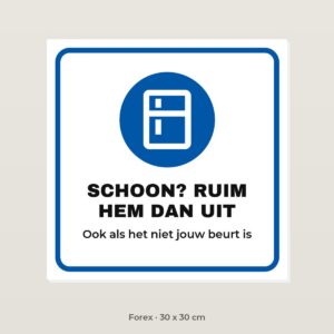 Bordje Schoon, ruim de vaatwasser uit - Forex 30 x 30 cm