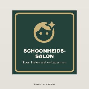 Bordje Schoonheidssalon - Forex 30 x 30 cm