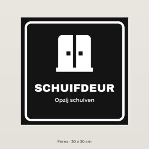 Deurbordje Schuifdeur - Forex 30 x 30 cm