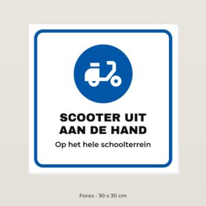Bordje Scooter uit, aan de hand - Forex 30 x 30 cm