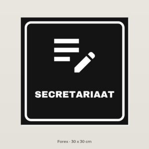 Deurbordje Secretariaat - Forex 30 x 30 cm