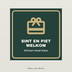 Bordje Sint welkom - Forex 30 x 30 cm