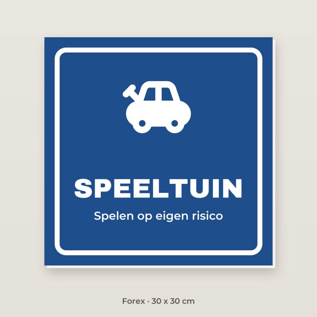 Bordje Speeltuin - Forex 30 x 30 cm