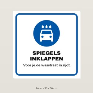 Bordje Spiegels inklappen - Forex 30 x 30 cm
