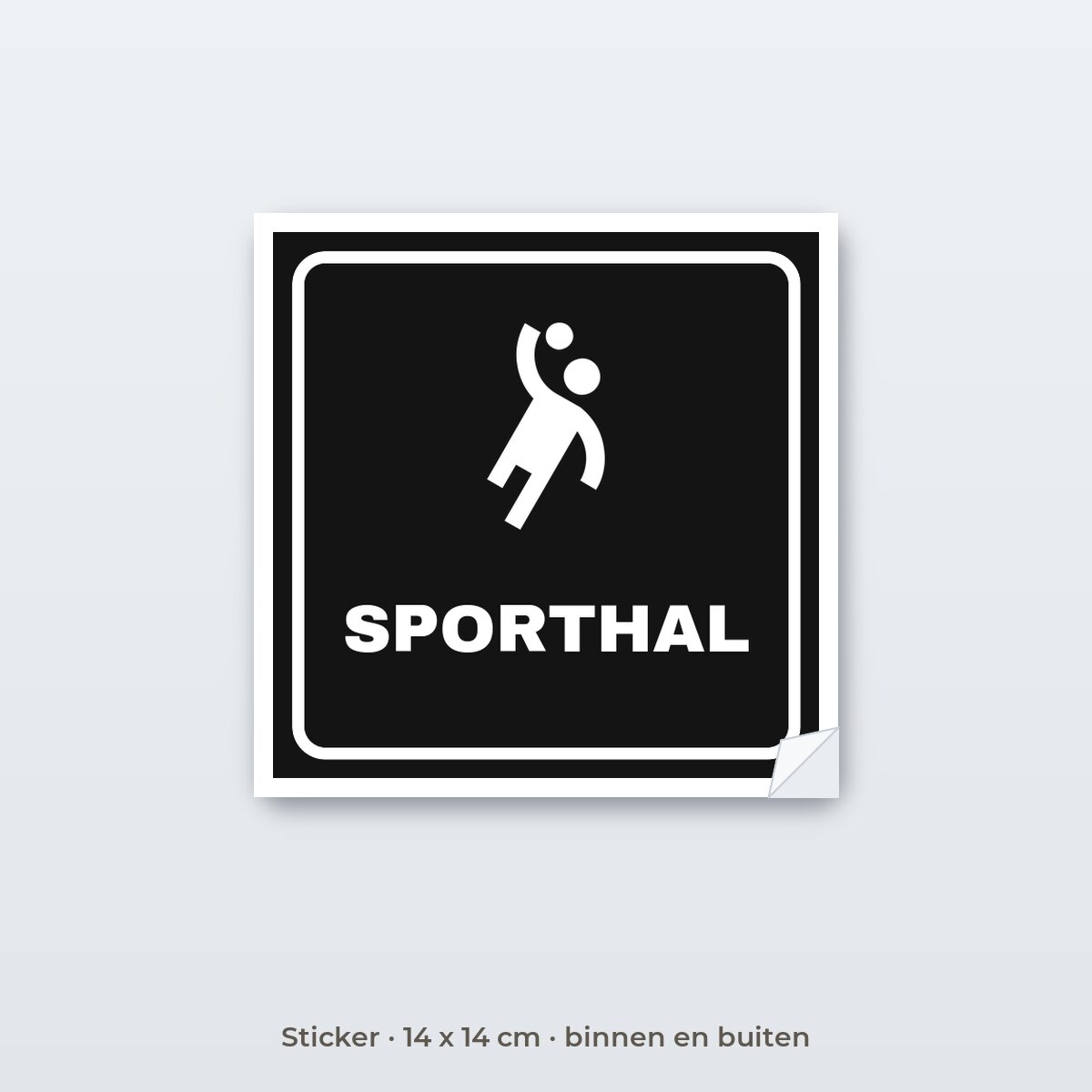 Bordje Sporthal - Sticker 14 x 14 cm