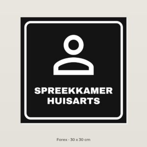 Deurbordje Spreekkamer huisarts - Forex 30 x 30 cm