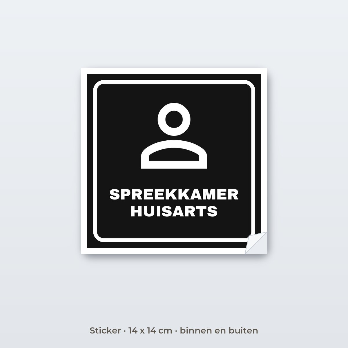Deurbordje Spreekkamer huisarts - Sticker 14 x 14 cm