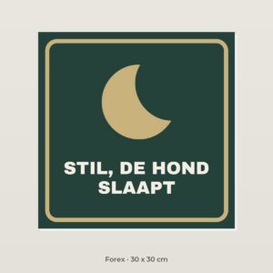 Bordje Stil, de hond slaapt - Forex 30 x 30 cm