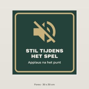 Bordje Stil tijdens het spel - Forex 30 x 30 cm