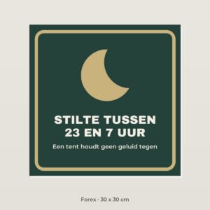 Bordje Stilte tussen 23 en 7 uur - Forex 30 x 30 cm