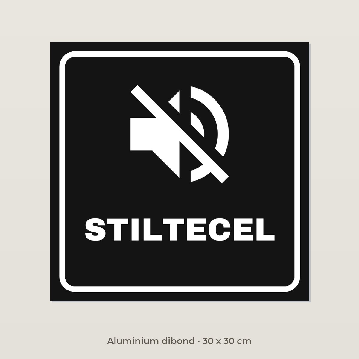 Deurbordje Stiltecel - Aluminium dibond 30 x 30 cm