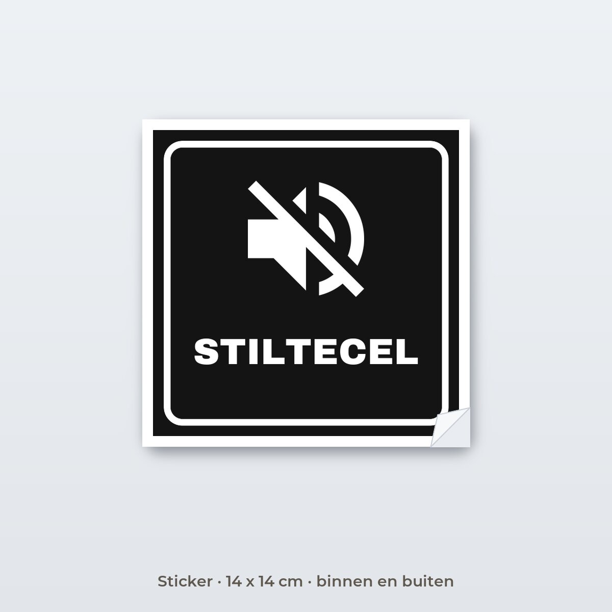 Deurbordje Stiltecel - Sticker 14 x 14 cm