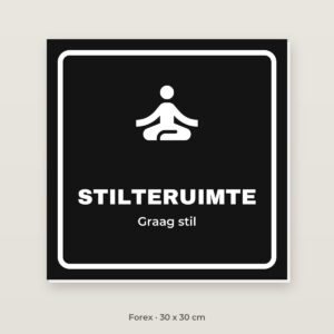 Deurbordje Stilteruimte - Forex 30 x 30 cm