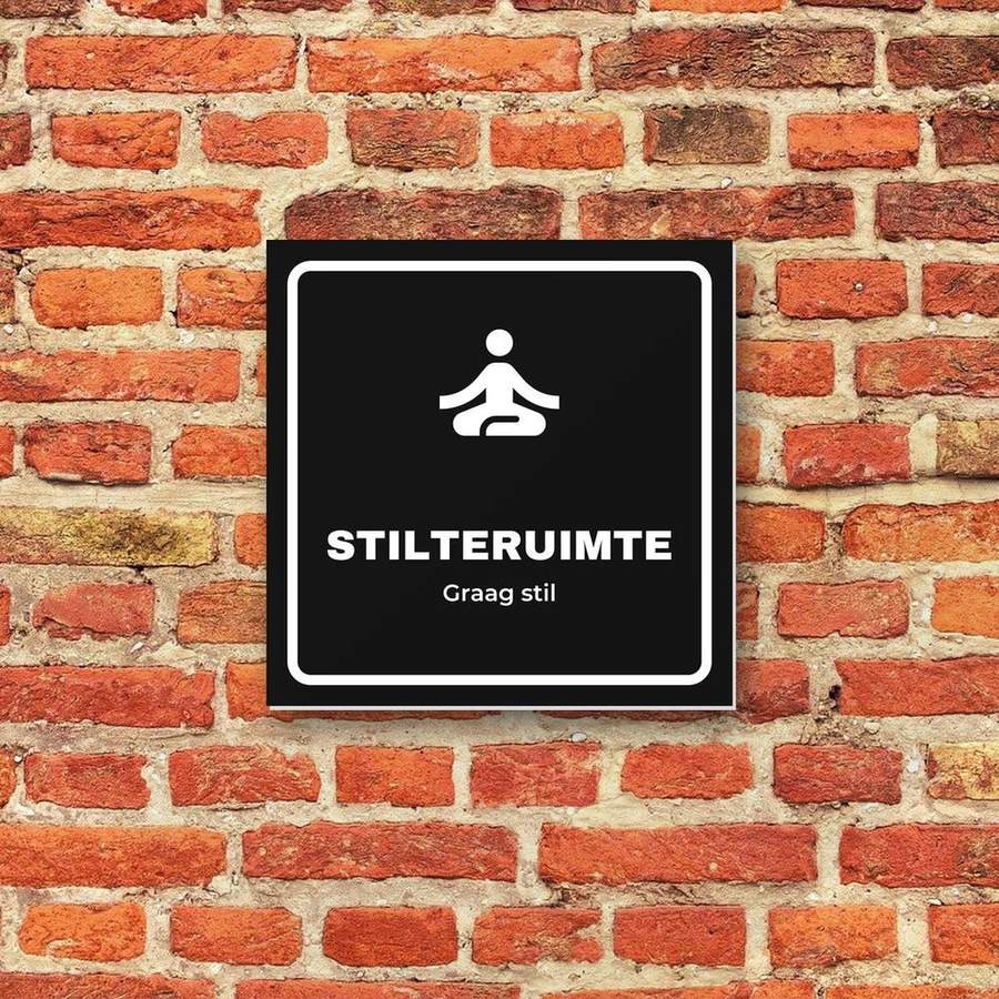 Deurbordje Stilteruimte aan de muur