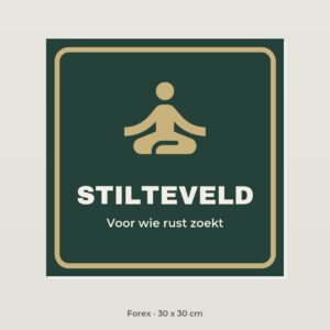 Bordje Stilteveld - Forex 30 x 30 cm