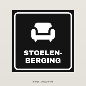 Deurbordje Stoelenberging - Forex 30 x 30 cm