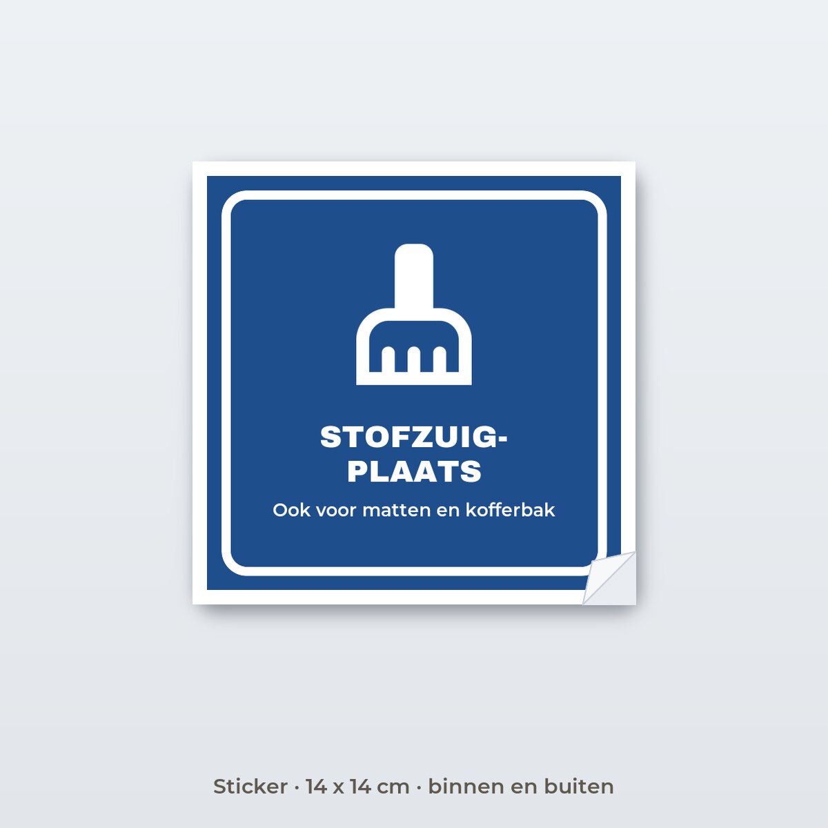Bordje Stofzuigplaats - Sticker 14 x 14 cm