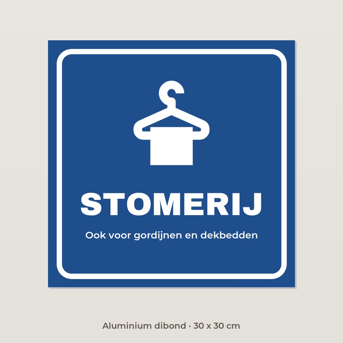 Bordje Stomerij - Aluminium dibond 30 x 30 cm