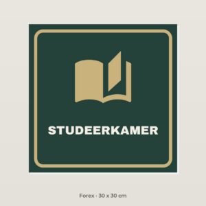 Deurbordje Studeerkamer - Forex 30 x 30 cm