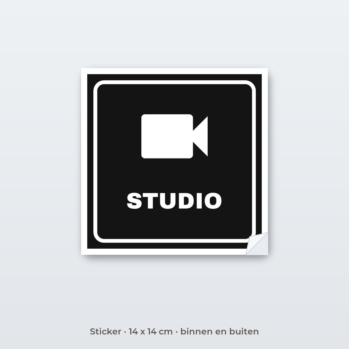 Deurbordje Studio - Sticker 14 x 14 cm