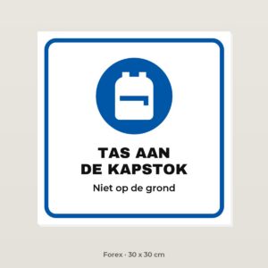 Bordje Tas aan de kapstok - Forex 30 x 30 cm