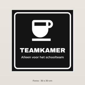 Deurbordje Teamkamer - Forex 30 x 30 cm