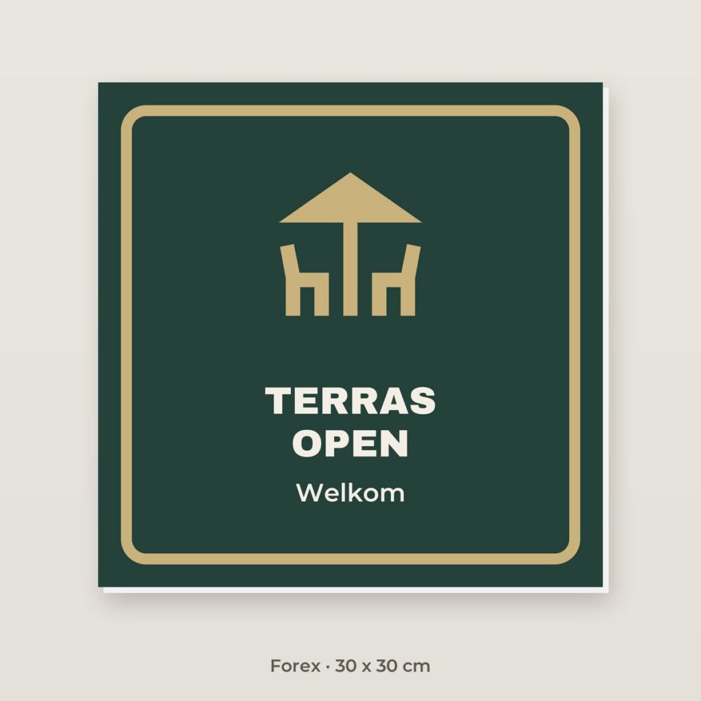 Bordje Terras open - Forex 30 x 30 cm