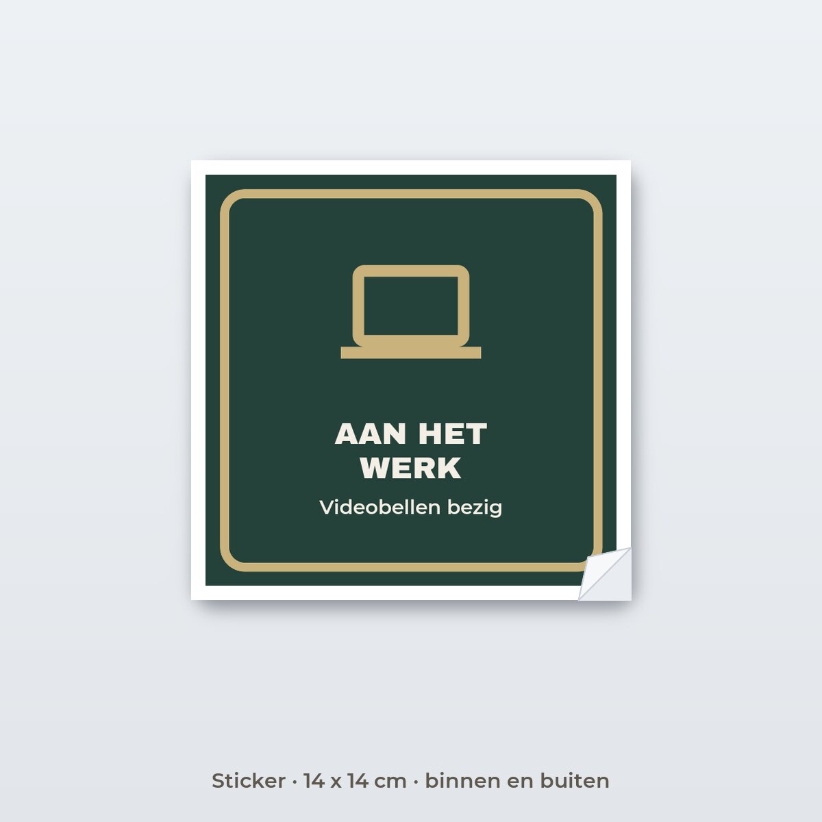 Deurbordje Thuis aan het werk - Sticker 14 x 14 cm