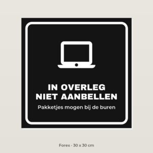 Bordje Thuiswerker in overleg - Forex 30 x 30 cm