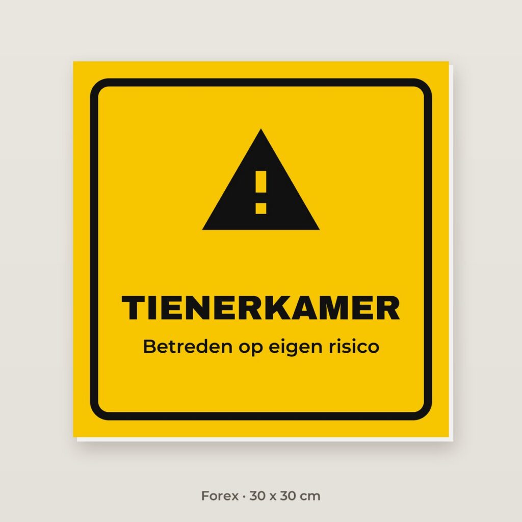 Bordje Tienerkamer - Forex 30 x 30 cm