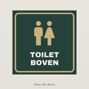 Deurbordje Toilet boven - Forex 30 x 30 cm