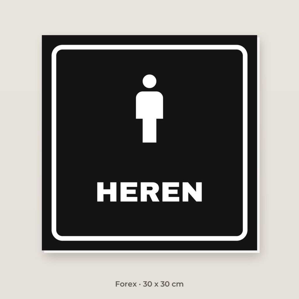 Deurbordje Toilet heren - Forex 30 x 30 cm