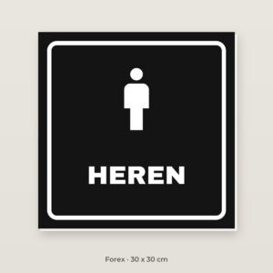 Deurbordje Toilet heren - Forex 30 x 30 cm